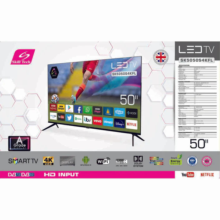 Skill Tech 50" 4K UHD Smart Frameless Led Tv - SK5050S4KFL