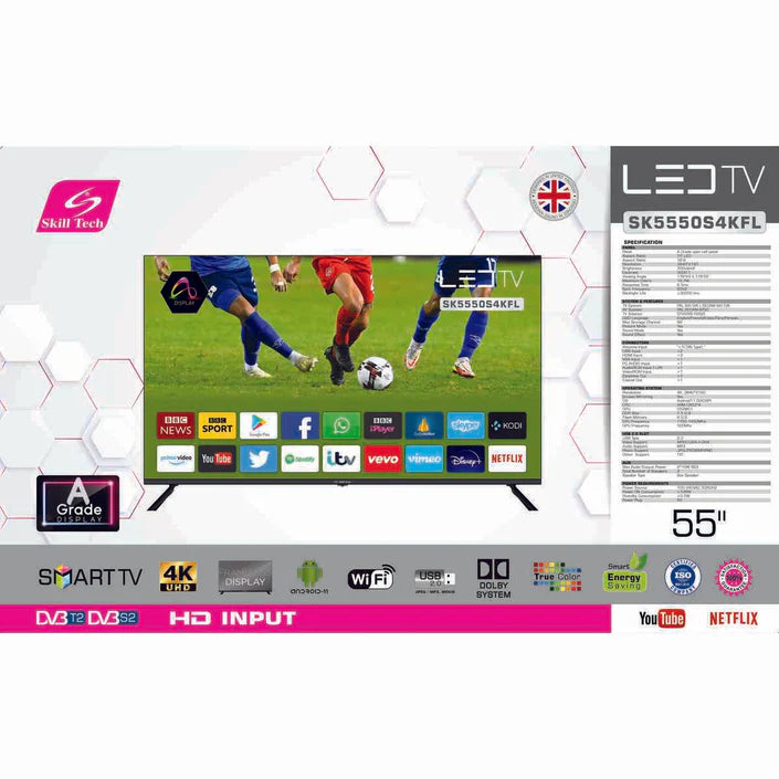 Skill Tech 55" 4K UHD Smart Frameless Led Tv - SK5550S4KFL